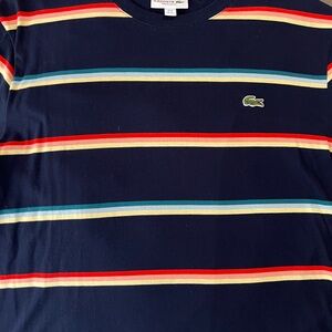 Lacoste Mens Multicolor Striped Tee